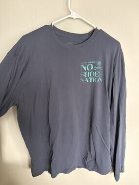 Kenny Chesney No Shoes Nation Long Sleeve T-Shirt Men's Navy Blue XL